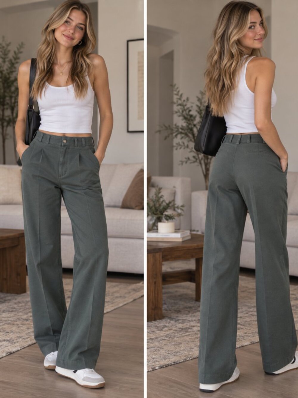 Vintage PULSE by Cleo Canadian Made Dress Pants green